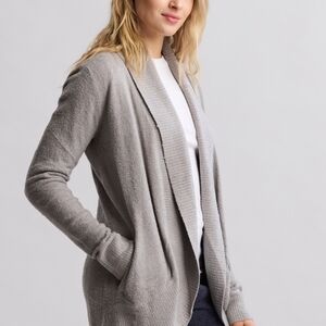 BAREFOOT DREAMS | Cozy Bamboo Chic Lite Circle Cardi Gray Women's Sweater | 2X